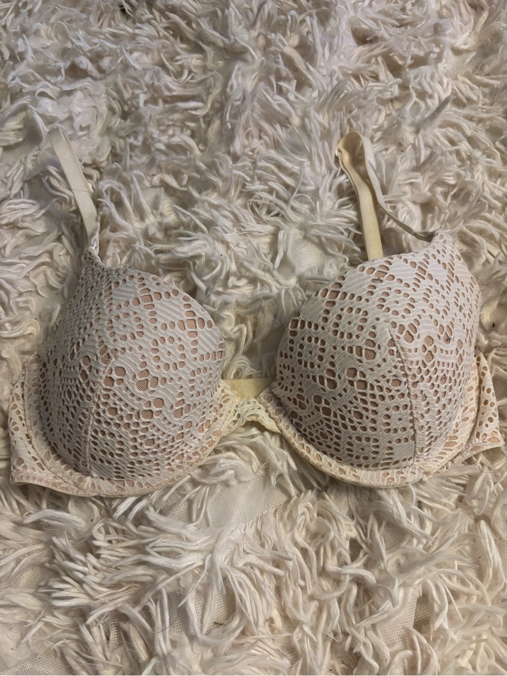 Victoria's Secret Demi Lace Cream Lace Push-Up Bra